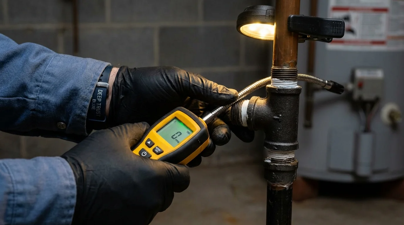 Gas leak detection with electronic sniffer by Johns Plumbing LLC in Isle of Palms